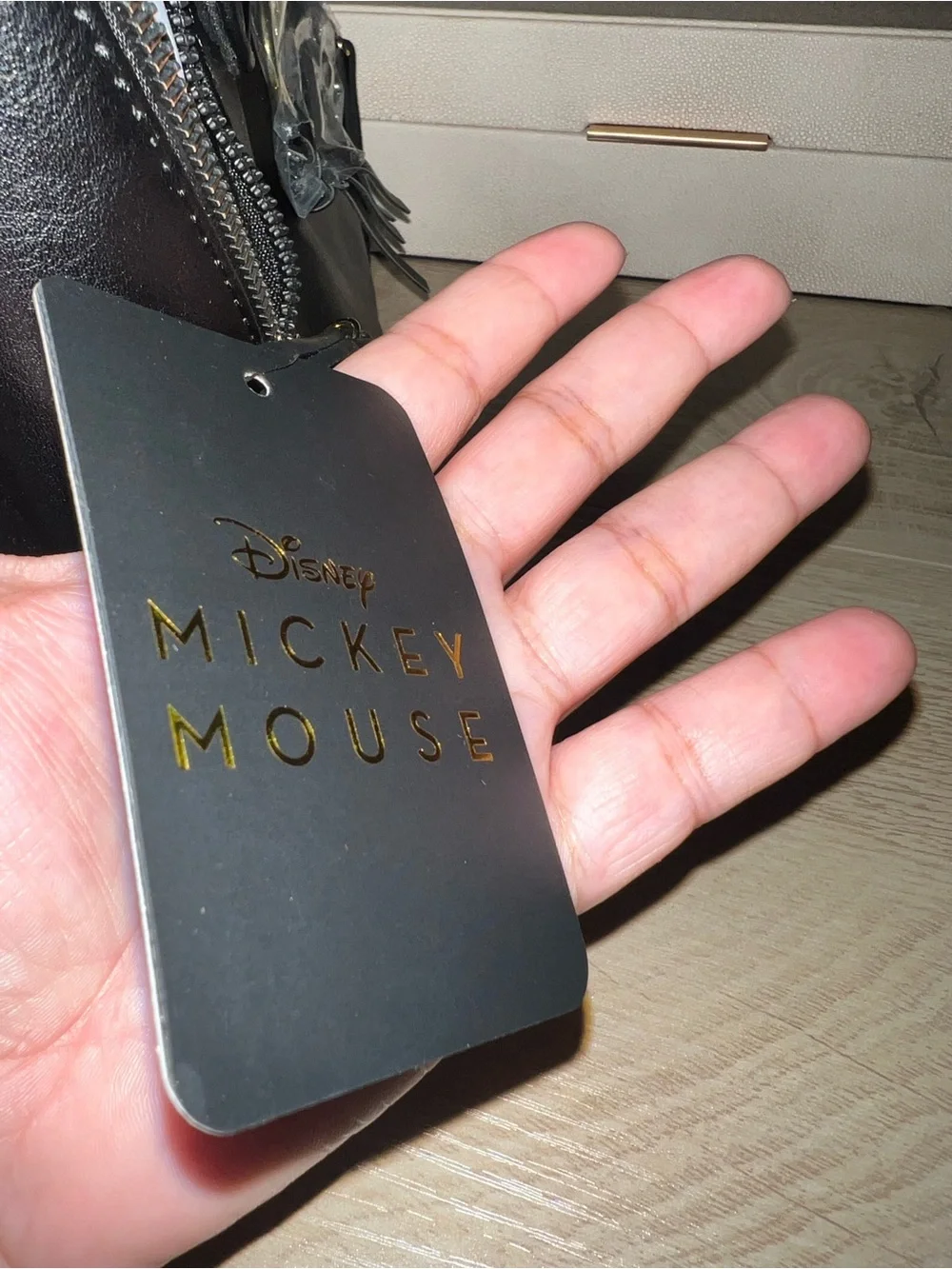 Mickey Mouse Black Faux Leather Backpack